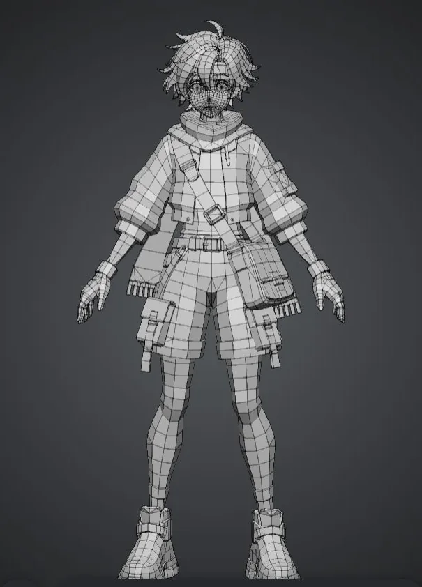 P2 courier, front view, gray wireframe showing the quad layout.